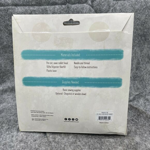 Needle Creations Fabric Wall Decor Kit Pastel Pink Floral Rabbit Nursery Decor - Picture 4 of 7